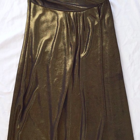 Forever 21 Disco Queen Studio 54 Gold Black Metallic Mini Strapless Dress - Picture 6 of 8